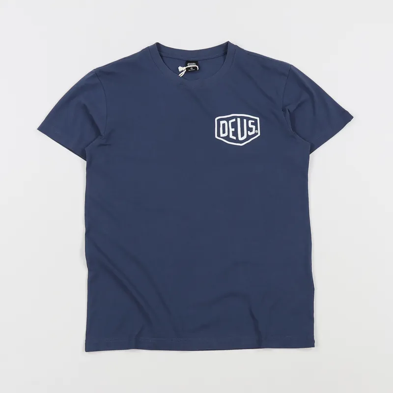 Deus Ex Machina Tokyo Address T Shirt Navy Blue-2