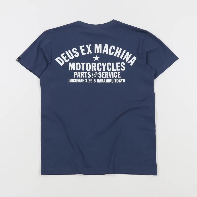 Deus Ex Machina Tokyo Address T Shirt Navy Blue
