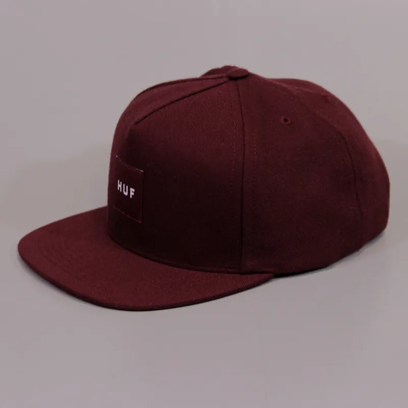 Huf Tonal Box Logo Snapback Burgundy