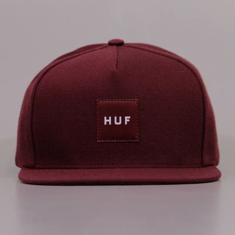Huf Tonal Box Logo Snapback Burgundy-1