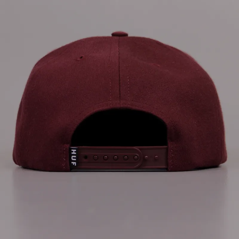 Huf Tonal Box Logo Snapback Burgundy-4