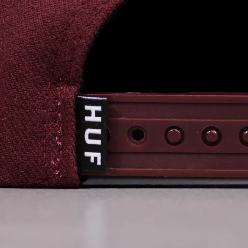 Huf Tonal Box Logo Snapback Burgundy-5
