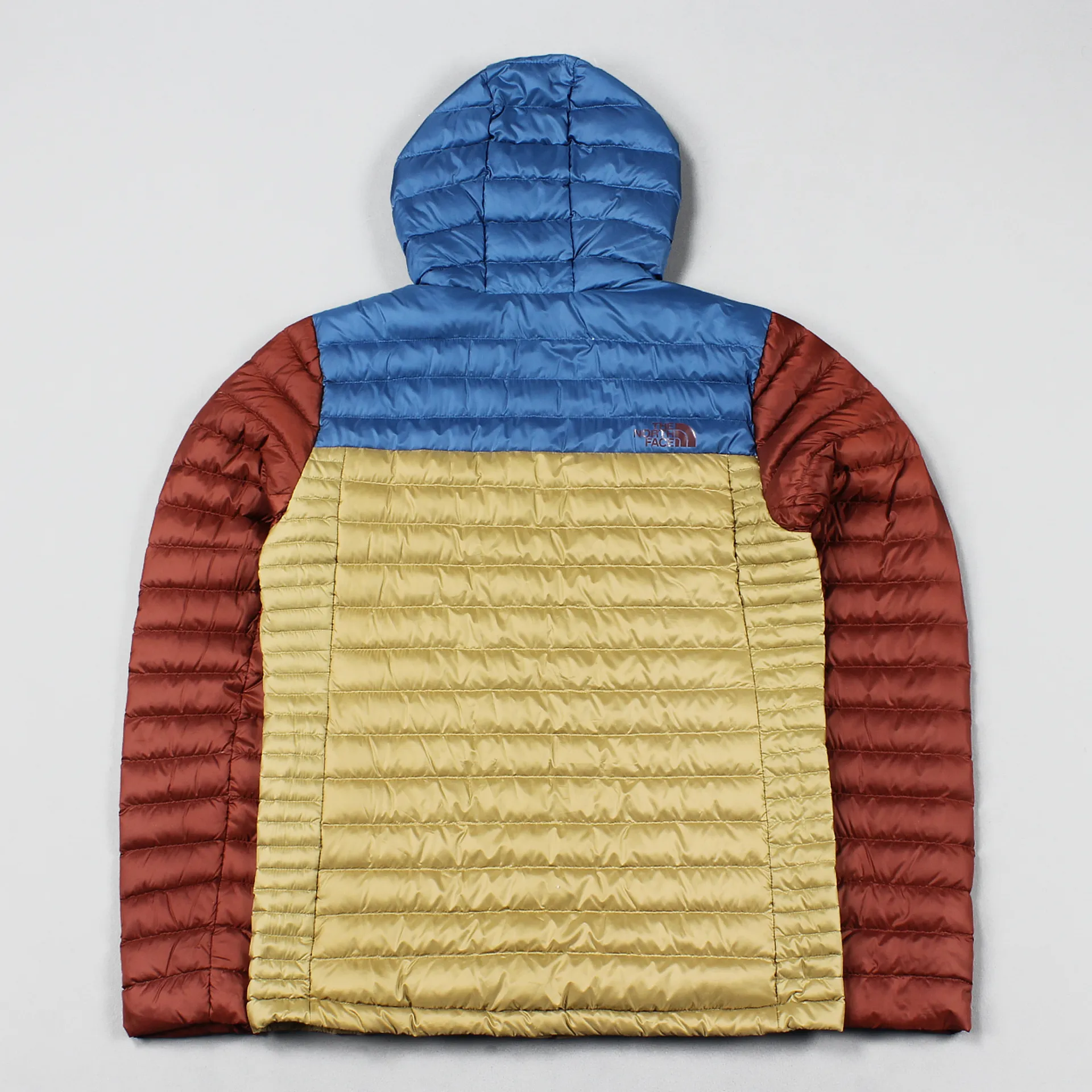 The North Face Mens Tonnerro Hoodie Khaki Dish Blue Brick Red