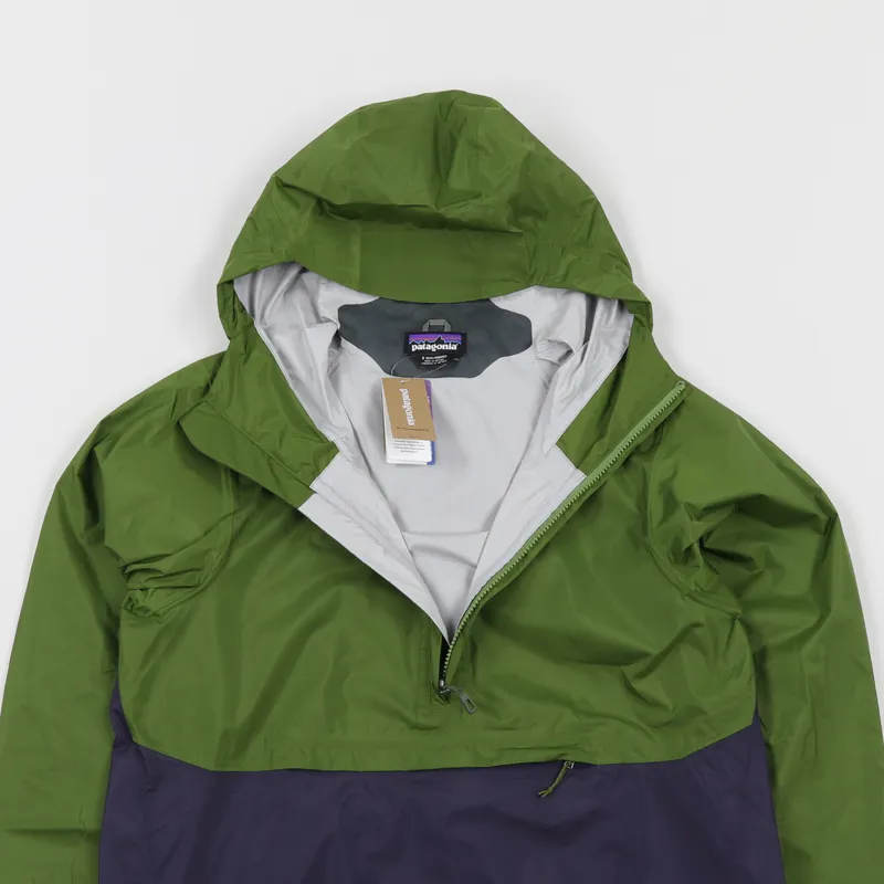 Patagonia Mens Torrentshell Pullover Waterproof Jacket Green