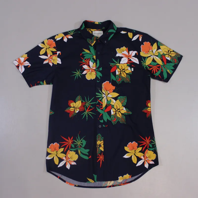 Obey Tourist Woven Short Sleeve Shirt Navy