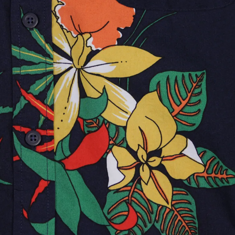 Obey Tourist Woven Short Sleeve Shirt Navy-3