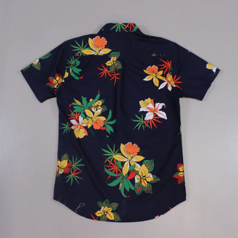 Obey Tourist Woven Short Sleeve Shirt Navy-4