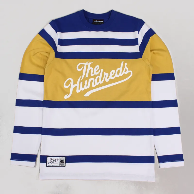 The Hundreds Town Long Sleeve Stripe T Shirt Blue