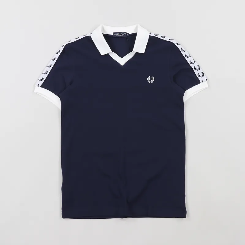 Fred Perry Taped Pique Polo Shirt Cobalt Blue