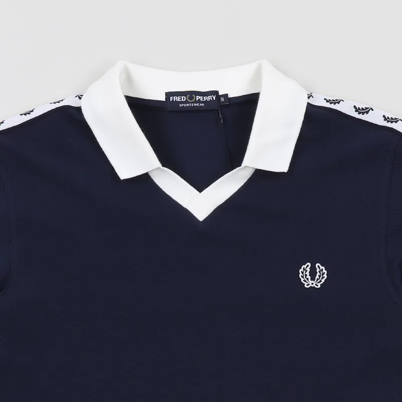 Fred Perry Taped Pique Polo Shirt Cobalt Blue-1