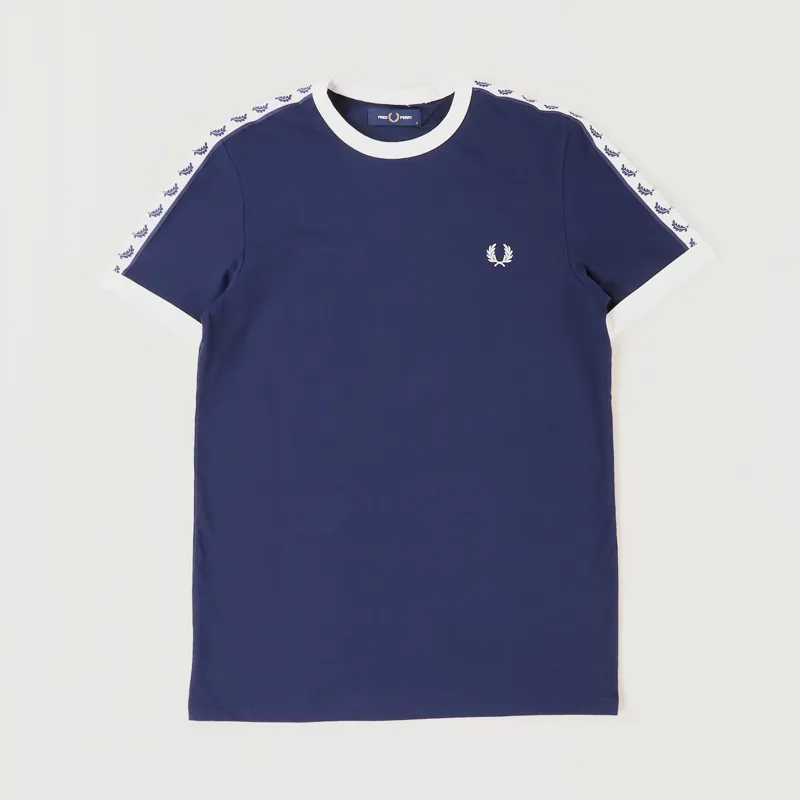 Fred Perry Soprts Authentic Mens Taped Ringer T Shirt Carbon