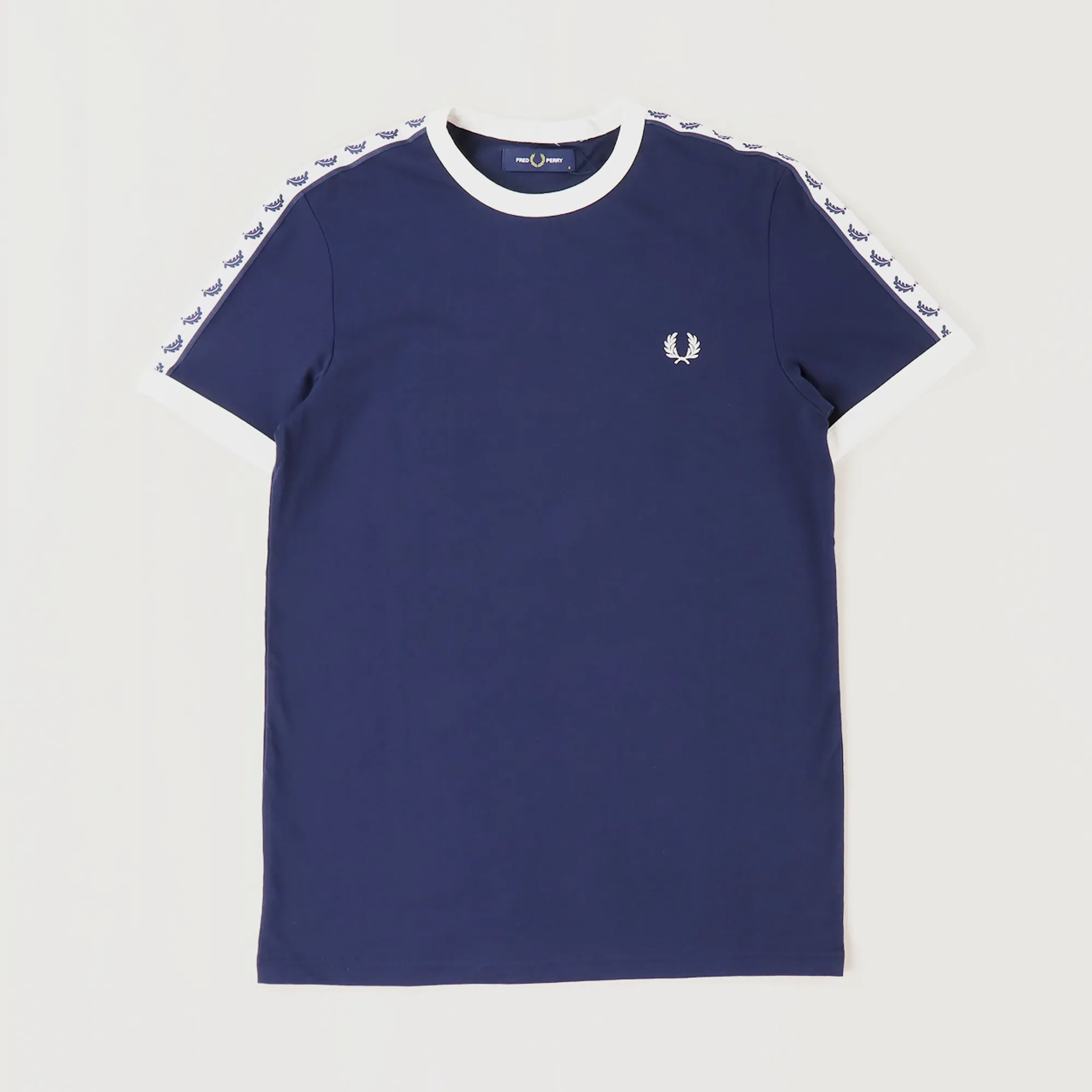 Fred Perry Taped Ringer T Shirt Carbon Blue - Main Image