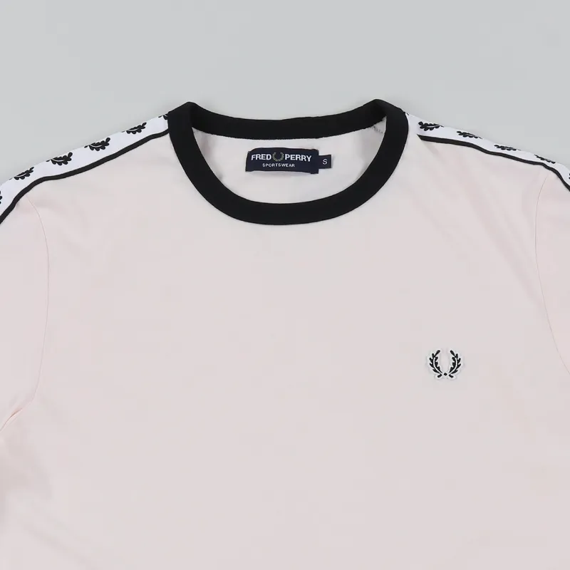 Fred Perry Taped Ringer T Shirt Pink-1