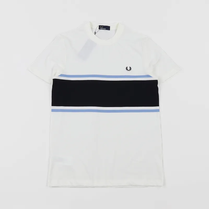 Fred Perry Colour Block T Shirt Snow White