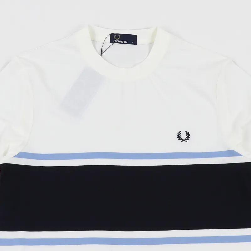Fred Perry Colour Block T Shirt Snow White-1