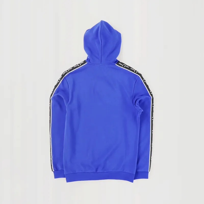 Fred Perry Taped Sleeve Hooded Sweatshirt Bright Regal-3
