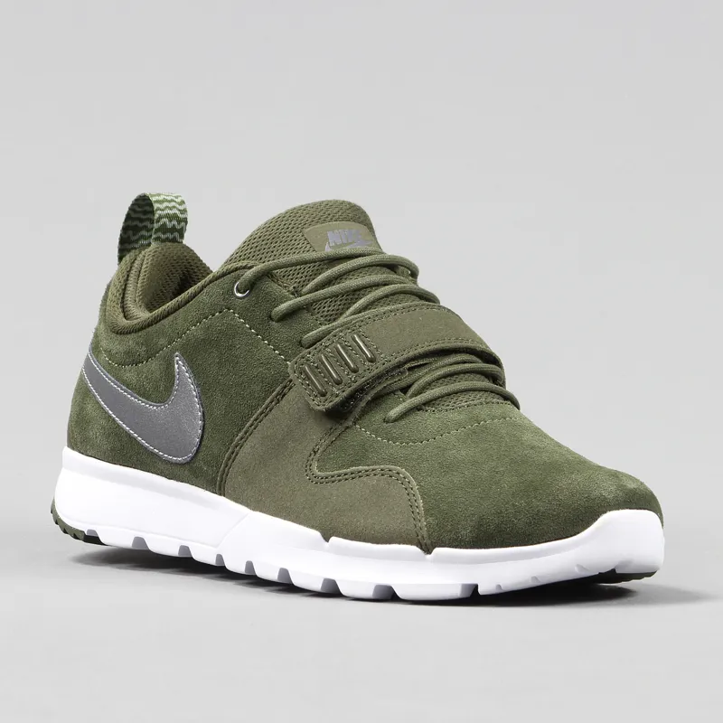 Nike SB Trainerendor L Shoes Cargo Khaki Green Metallic Silver White-3