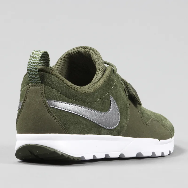 Nike SB Trainerendor L Shoes Cargo Khaki Green Metallic Silver White-4