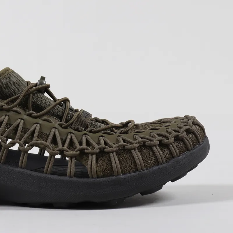 Keen Outdoor Mens Sandals Uneek SNK Shoes Dark Olive Green Black