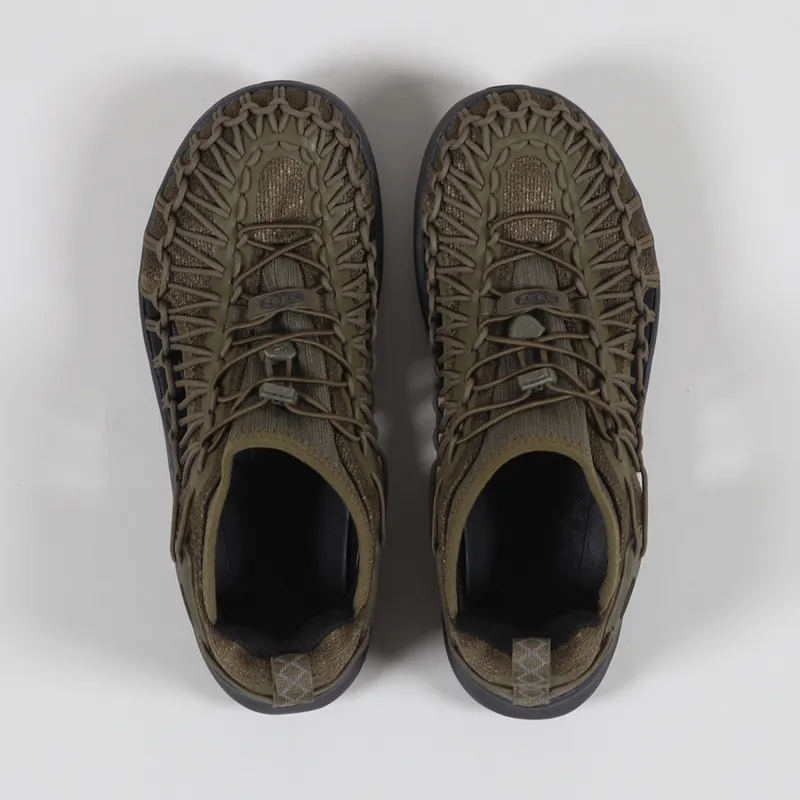 Keen Outdoor Mens Sandals Uneek SNK Shoes Dark Olive Green Black