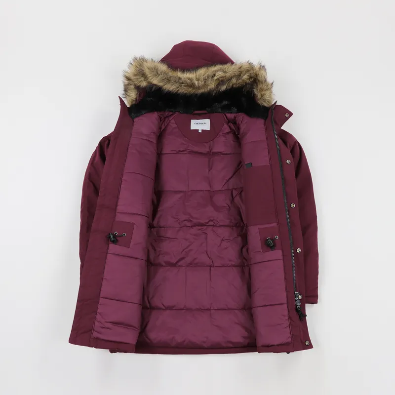 Carhartt WIP Trapper Parka Jacket Mulberry Black-3