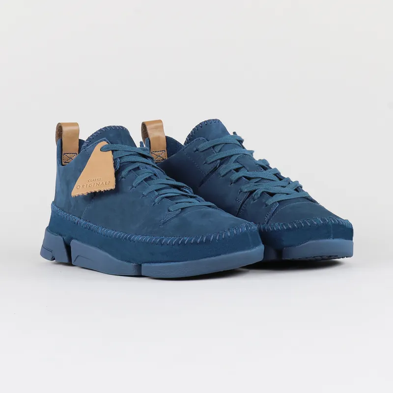 Clarks Originals Trigenic Flex Shoes Dark Teal Nubuck-7