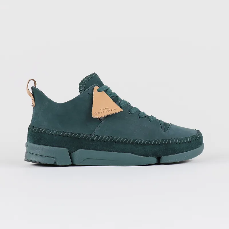 Eksamensbevis Forpustet Ray Clarks Originals Mens Trigenic Flex Suede Shoes Emerald Nubuck