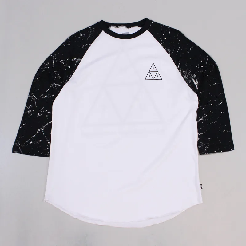 Huf Triangle Raglan T Shirt White Black