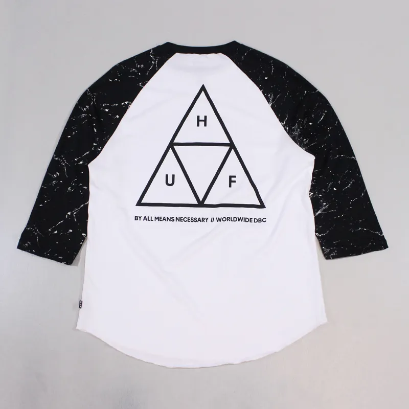 Huf Triangle Raglan T Shirt White Black-2