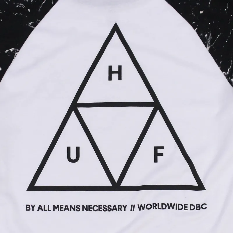 Huf Triangle Raglan T Shirt White Black-3