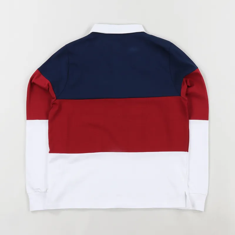 Magenta Long Sleeve Polo Shirt Tricolor-2