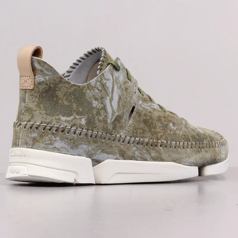 Clarks Original Trigenic Flex Shoes Truffle Nubuck Green-5