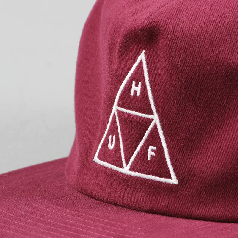 Huf Triple Triangle Canvas Snapback Cap Burgundy-1