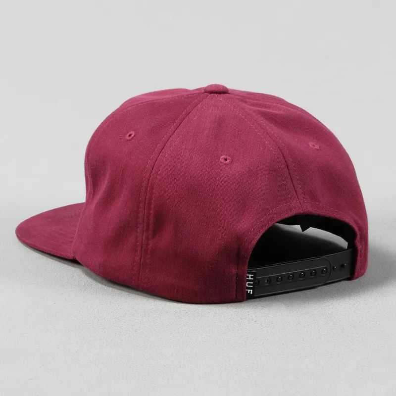 Huf Triple Triangle Canvas Snapback Cap Burgundy-2