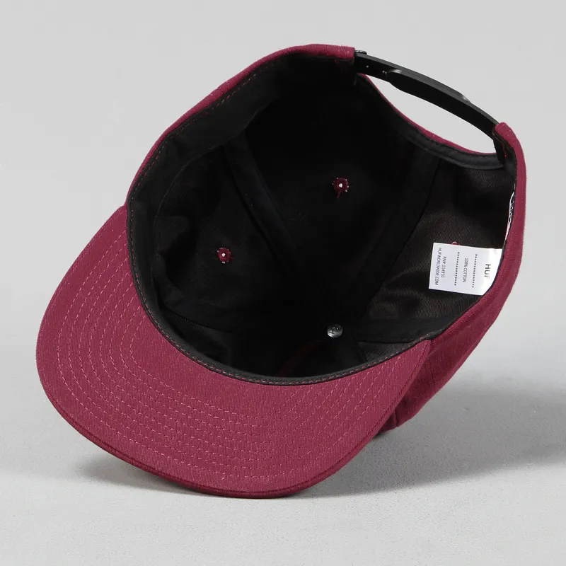 Huf Triple Triangle Canvas Snapback Cap Burgundy-3