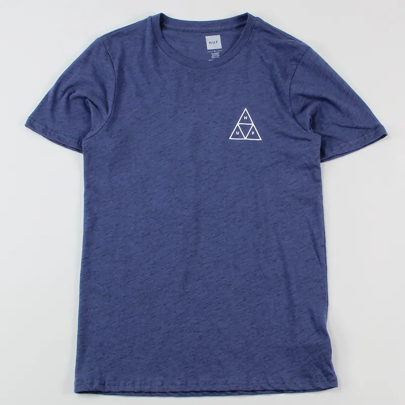Huf Triple Triangle Streaky Heather T Shirt Navy