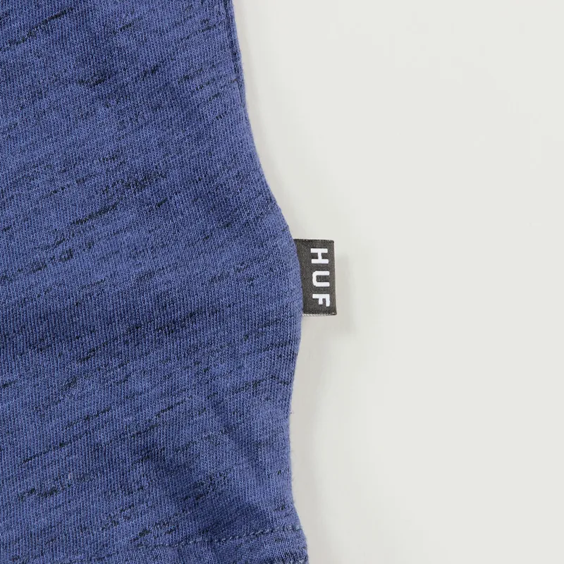 Huf Triple Triangle Streaky Heather T Shirt Navy-2