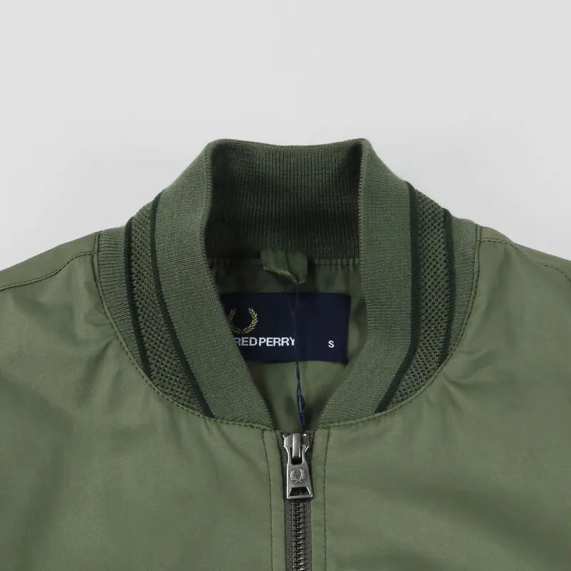 Fred Perry Tramline Bomber Jacket Olive Drab-4