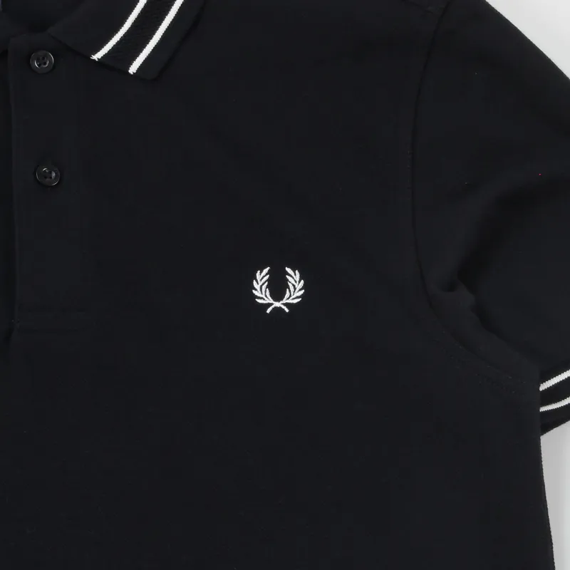 Fred Perry Tramline Tipped Pique Polo Shirt Black-1