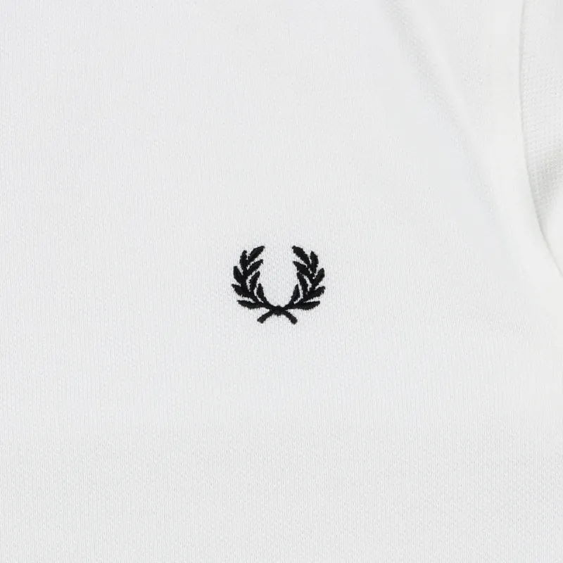 Fred Perry Tramline Tipped Pique Polo Shirt White-1