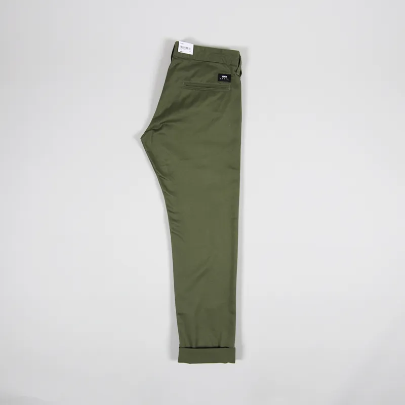 Edwin 55 Chino Military Green Plain Rinsed-2