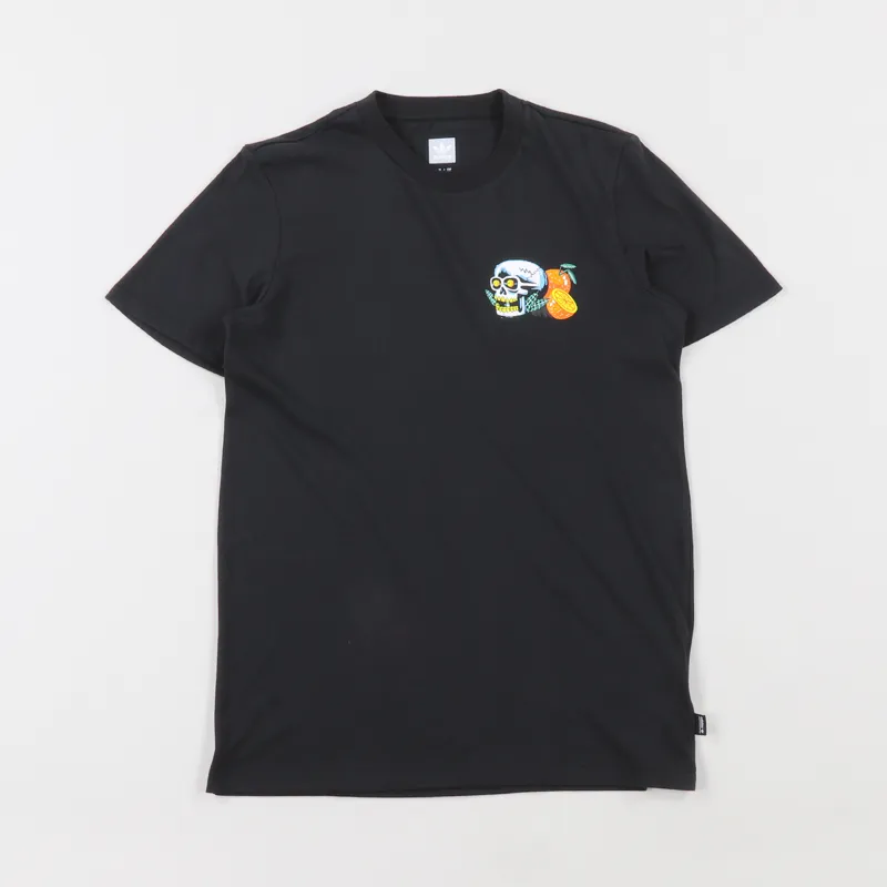 Adidas Skateboarding Tropic Skull T Shirt Black White Orange-1