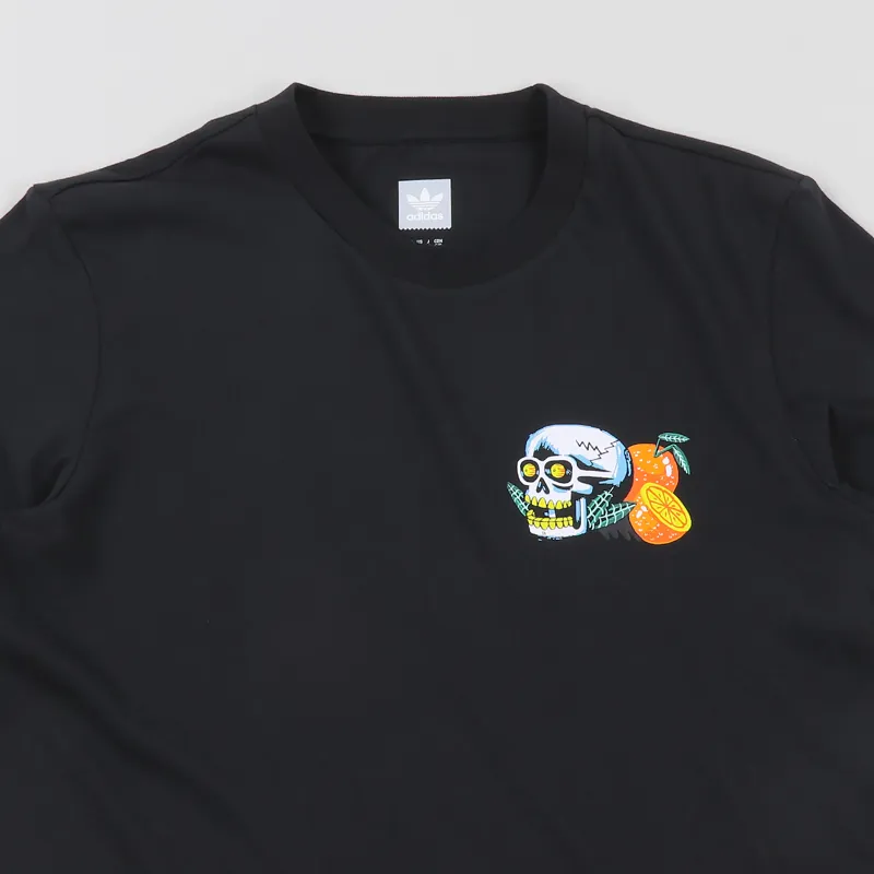 Adidas Skateboarding Tropic Skull T Shirt Black White Orange-2