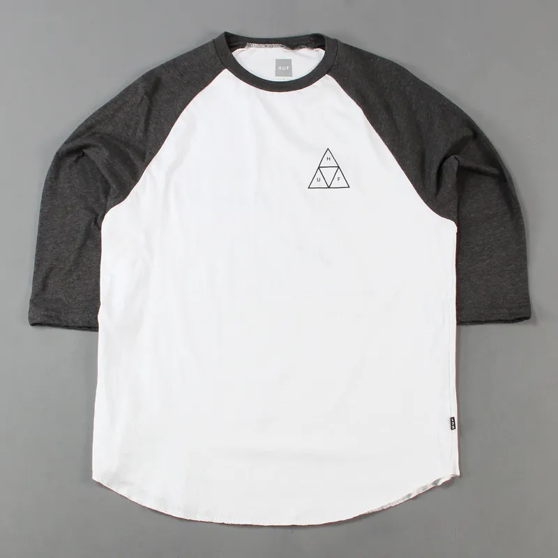 Huf Triple Triangle Raglan T Shirt Charcoal