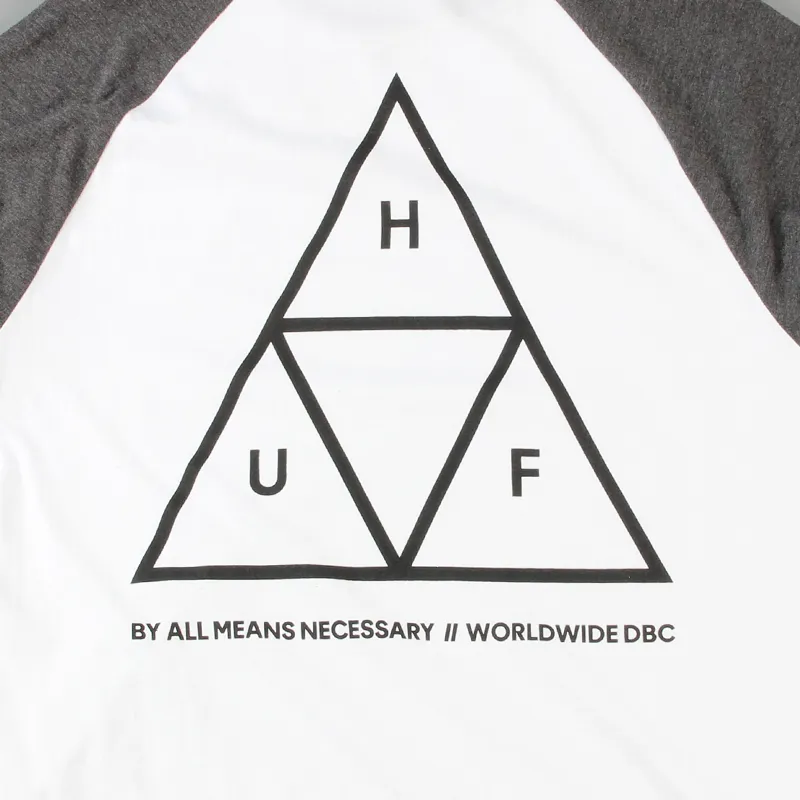 Huf Triple Triangle Raglan T Shirt Charcoal-4