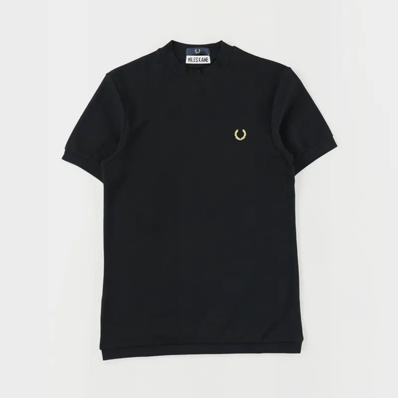Fred Perry x Miles Kane Turtle Neck Pique Shirt Black