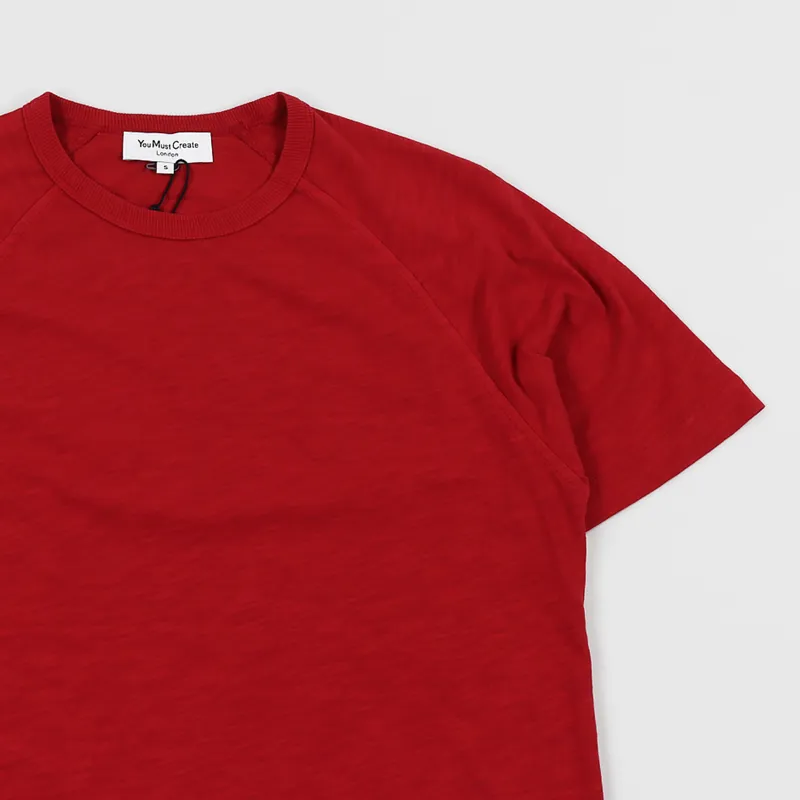 You Must Create TV Raglan T Shirt Red-1