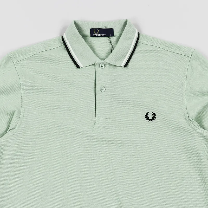 Fred Perry M3600 Twin Tipped Polo Shirt Mint Snow White-1