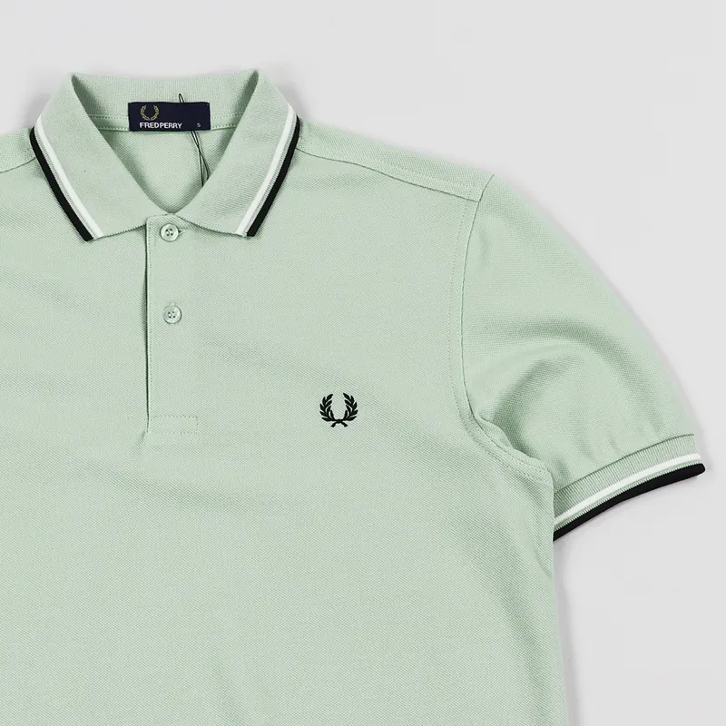 Fred Perry M3600 Twin Tipped Polo Shirt Mint Snow White-2