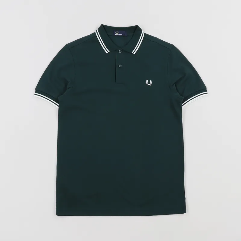 Fred Perry M3600 Twin Tipped Polo Shirt Dark Pine